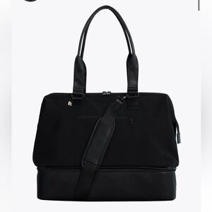 BEIS Black Travel Bag Patent Leather Details